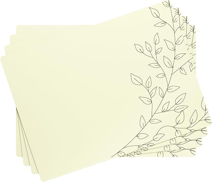Royalty Art Boho Placemats, Set of 4, Ivory, Non-Slip Cork Backed | Wipeable heat resistant surface, kitchen and dining table protection, floral farmhouse pattern - Image 6