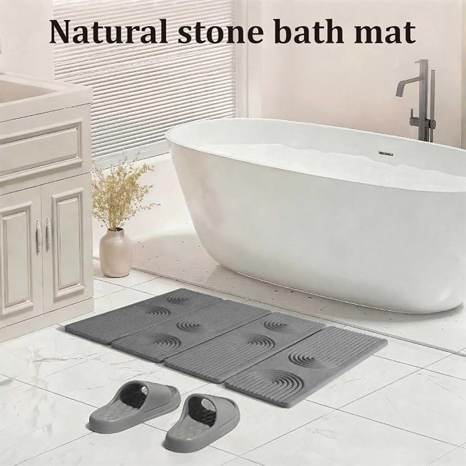 Stone Drying Mat for Kitchen Counter,Foldable(Gray (4-fold), 24" × 16") | Large Quick-Dry Diatomaceous Earth Dish Drying Mat with PU Non-Slip Base,for Bottles Cups Dishes - Image 5