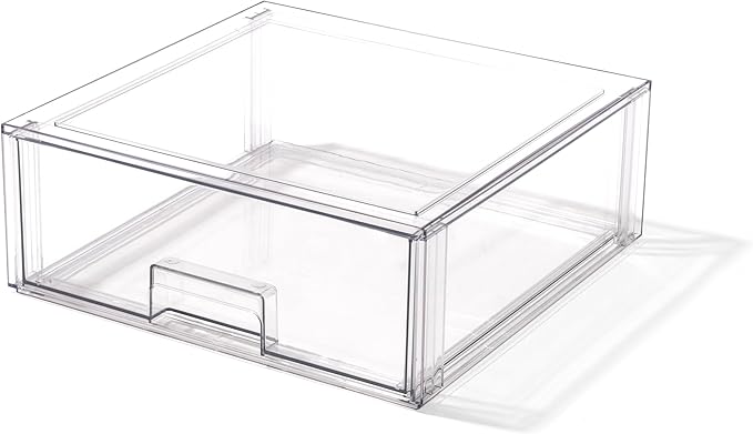 BINO | Stackable Storage Drawers, X-Large - Clear | THE CRATE COLLECTION | Storage Bins With Drawers | Bathroom Organizers | Under Sink Organizer | Vanity Cabinet Home Organization by BINO