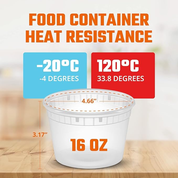50 Microwavable Food Container - 16oz Translucent Meal Box Storage with Lids, Ideal for Storing Soups, Condiments, Sauces, Dressing, Fruit, Baby Food, Healthy Snacks, and Leftovers, LARGE SQUATZ - Image 4