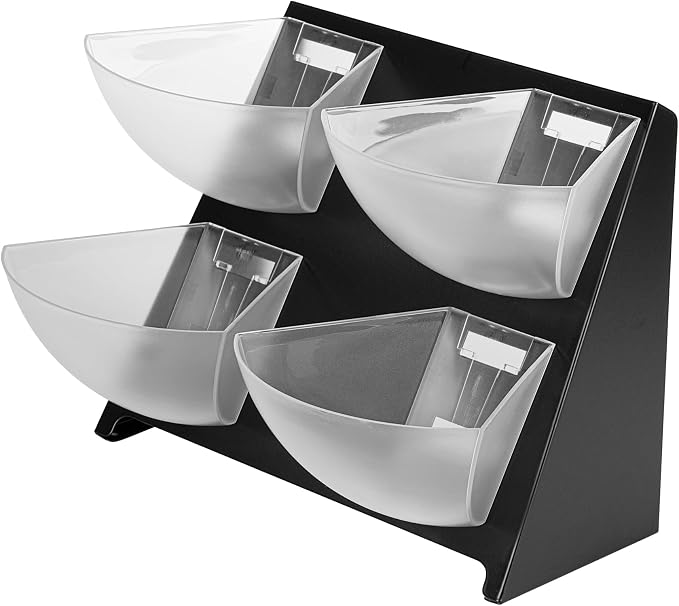 Restaurantware-Met Lux 15.5 x 10 x 10.5 Inch Coffee Accessory Caddy, 1 Premium Coffee And Condiment Organizer - 4 Removable Compartments, Black Steel Breakroom Organizer - Image 2