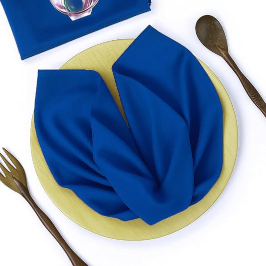 Pack of 25 PCS Cloth Napkins 17x17 inch Washable Polyester Dinner Napkins Soft Table Napkins for Wedding Party Dining Banquet Bistro Decoration - Royal Blue by MDS