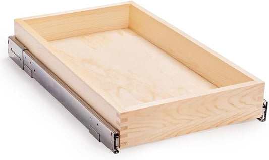 13”W x 21”D x 3”H Soft Close Slide Out Wood Drawer Organizer for Kitchen, (Cabinet Opening Width>14.5 inches for Bottom Assembly, Width= 14 inches for Side Assembly) by Mulush