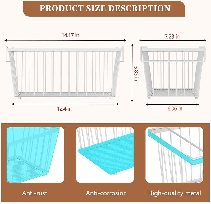 Enhanced Leak-Proof Bottom, Freezer Organizer Bins for 7 Cu.Ft,6 Pack | Stackable Chest Freezer Organizer Bins, Baskets with Handles, Leak-proof Wire Storage Container Baskets for Sort Frozen Meats - Image 4