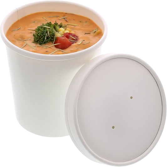Royal 16 Ounce White Paper Food Container and Lid Combo, Package of 250 by Unknown