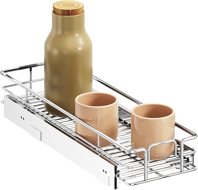 LOVMOR Pull Out Cabinet Organizer and Storage 5½" W x 21½" D, Slide Out Shelves for Kitchen Cabinets by LOVMOR