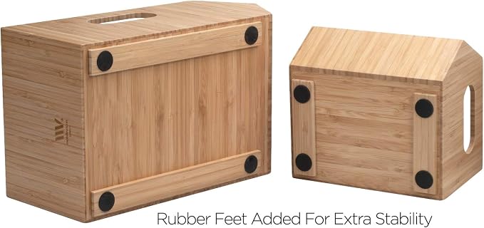 MobileVision Bamboo Storage Bins for Pantry & Kitchen Cabinet Organizer Multi-Purpose 2 PC Stackable Set for Canned Goods, Vegetables, Pouches, Boxed Meals & more - Image 8
