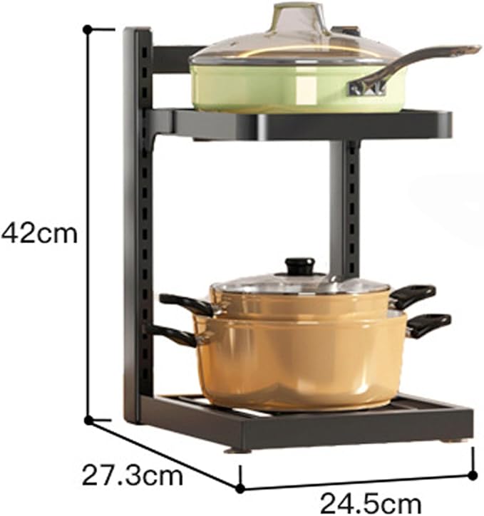Dxcaicc Pot Organizer Rack for Under Cabinet,Height and Position are Adjustable,lid Organizer for Kitchen Cabinet Organizers and Storage,2 Layer - Image 2