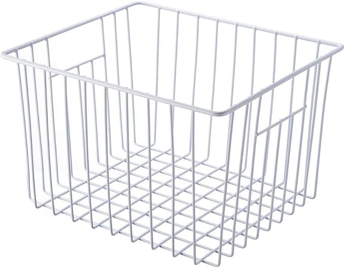 Freezer Storage Organizer Basket, Refrigerator Wire Household Bins with Built-in Handles for Kitchen, Pantry, Cabinet, Closets - Pearl White(4Pack, 11in x 10in x 5.5in) - Image 9