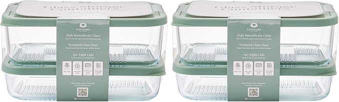 Glass Food Storage Containers with Lids — 12 Piece — 26.5 oz & 40.57 oz Glass with BPA-Free Leakproof Stackable Lids — Microwave, Oven & Dishwasher Safe — Ideal for Meal Prep & More - Soft Sage - Image 2