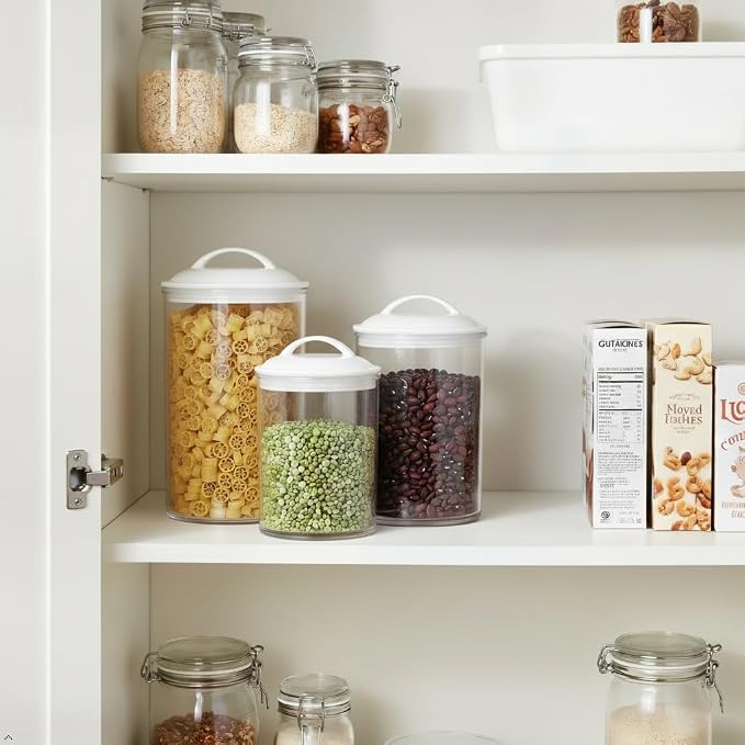 Reston Lloyd Food Storage Containers, BPA Free Airtight Canisters for Cereal, Pasta, Sugar, Coffee, Flour, Cookies, Loose Tea, for Kitchen Organization, Set of 3, White - Image 7