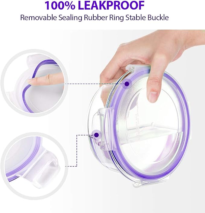 Bayco Glass Food Storage Containers with Lids, [24 Piece] Meal Prep Containers, Airtight Bento Boxes, Leak Proof (12 lids & 12 Containers) - Purple - Image 4