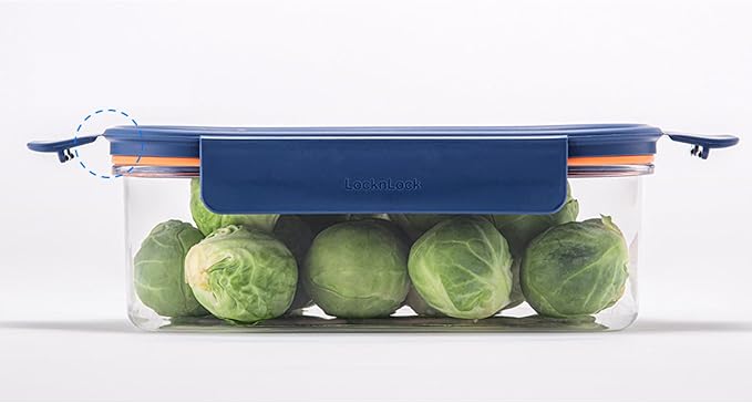 LocknLock Tritan Plastic Bisfree Modular Plus Food Storage Container Set, 10-Piece Set, BPA-Free, Modular Stacking, Tritan, Navy - Image 3