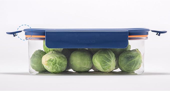 LocknLock Tritan Plastic Bisfree Modular Plus Food Storage Container Set, Lunch, Meal Prep, Stackable, BPA-Free, Leakproof, Freezer-Safe, 10 Pieces, 5 Boxes and 5 Lids, Navy, 910ml - Image 4