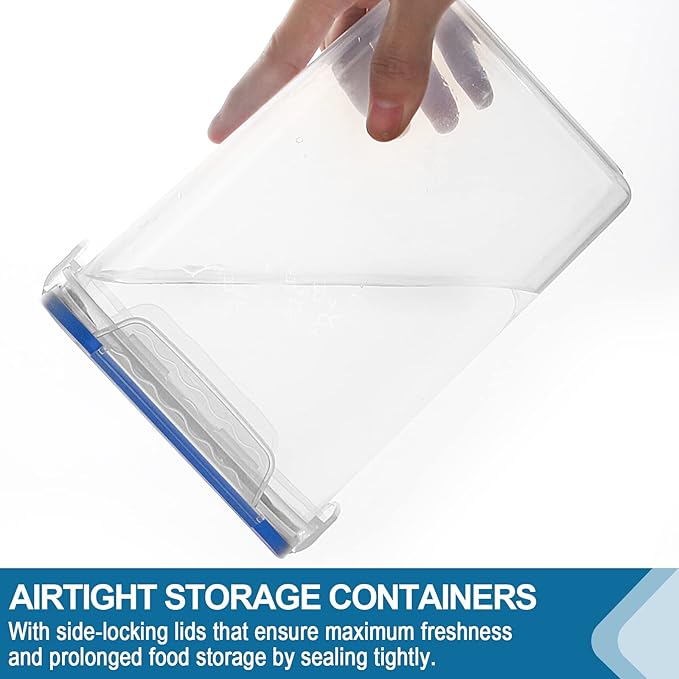 VERONES Large Tall Airtight Food Storage Containers, 10 PACK Containers Set | Plastic Airtight Kitchen & Pantry Organization, Ideal for Flour & Sugar Plastic Canisters with Labels - Image 4