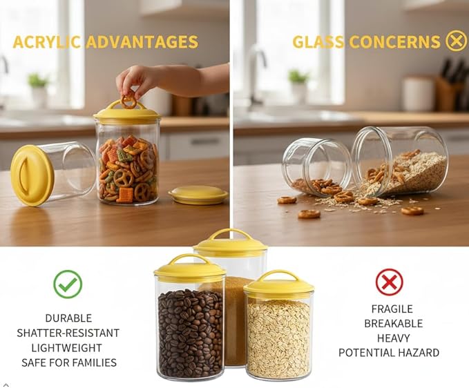 Reston Lloyd Food Storage Containers, BPA Free Airtight Canisters for Cereal, Pasta, Sugar, Coffee, Flour, Cookies, Loose Tea, for Kitchen Organization, Set of 3, White - Image 3
