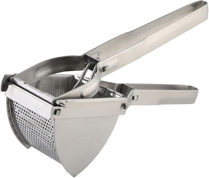 axentia Stainless Steel Potato Ricer and Spaetzle Press with 85 mm Basket Width - Professional Potato Press, 30 cm by axentia