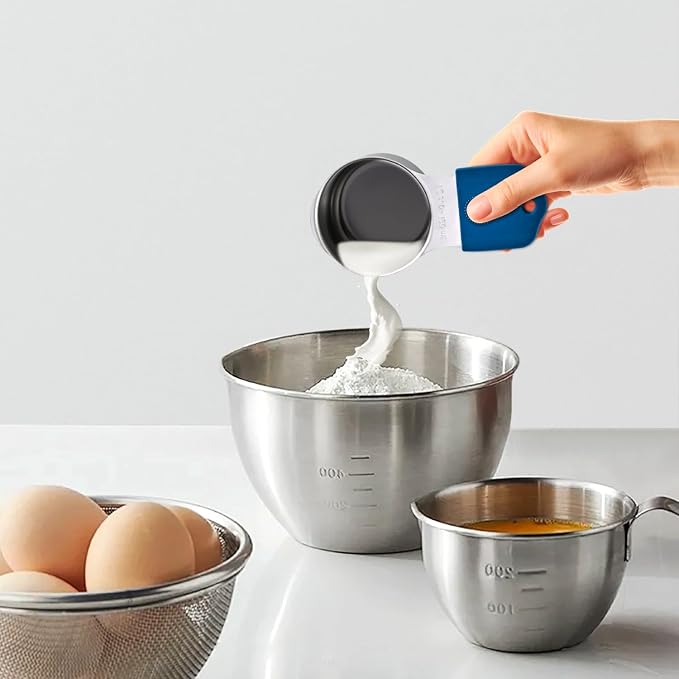 EDELIN Magnetic Measuring Cups and Spoons Set, Stainless Steel 7 cup and 7 spoon with 1 Leveler, 18/8 304 stainless steel (Multicolour 15 sets) - Image 5