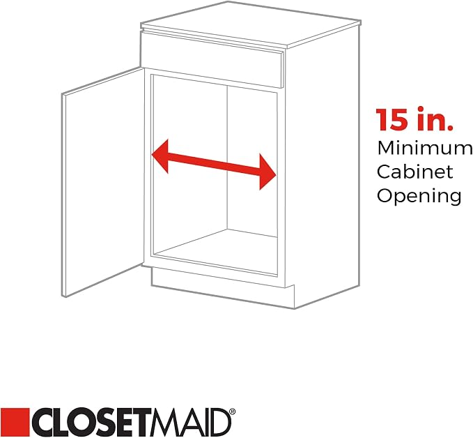 ClosetMaid 14 in. Pull Out Cabinet Organizer, 2 Tier, Heavy Duty, Slide Out Pantry Shelves Drawers for Kitchen, Bathroom, White - Image 3