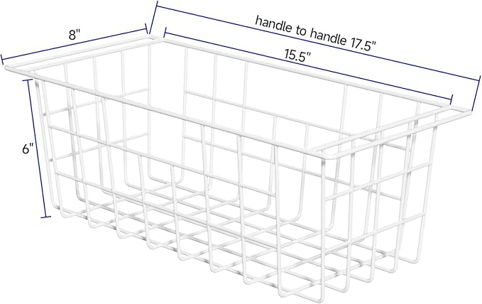 SANNO 17.5in Chest Freezer Basket,Freezer Organizer Bins, Sturdy Metal Wire Freezer Organizer for Home Kitchen - Image 2