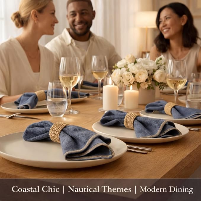 Odin 100% Turkish Cotton Dinner Napkins Set of 4, 18x18 Inch, Clean Edge, Oeko-TEX Certified, Reusable Cloth Napkins for Dining, Entertaining, and Holiday Tables - Image 5