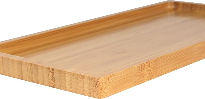 BambooMN Organic Bamboo Serving Tray, Vanity, Tea, Appetizers, Snacks, Charcuterie Board - Rounded Edges, 11"x5.5"x0.6" - 30 Trays - Image 3