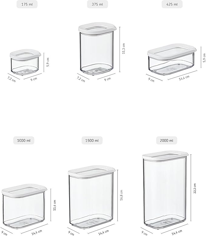 MEPAL Modula Storage Containers Economy Set 1000 ml Black Edition Storage Container Ideal for Storing Dry Food - Image 4