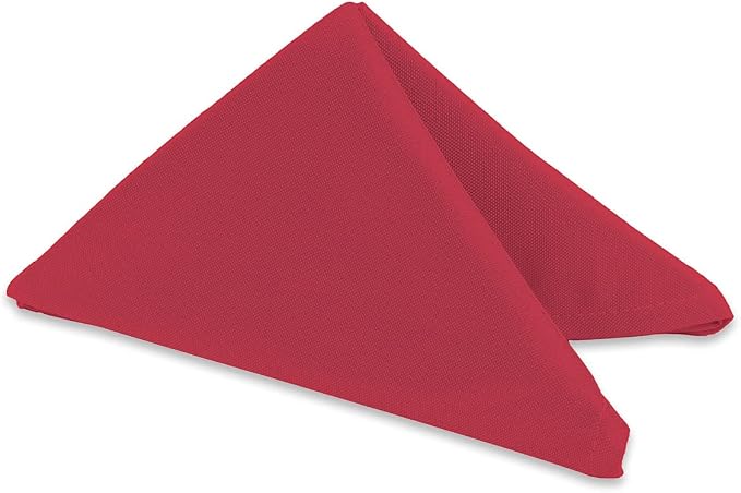 100 pcs Burgundy 17"x17" Polyester Cloth Napkins | Premium, soft, & durable square linen napkins, perfect for weddings, dining, restaurants, & parties. Washable. by LeadingLinens