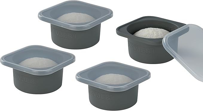 Stackable Silicone Artisan Pizza Dough Proofing Proving Containers with Lids-2/3/4/5 pack-500ml portion (Spacegrey, 4 PACK) by kevjes