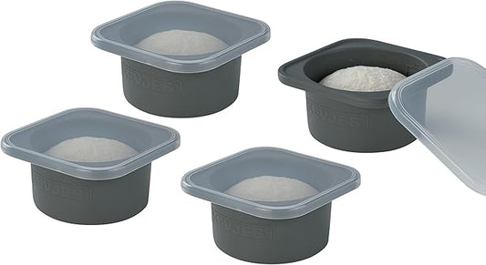 Stackable Silicone Artisan Pizza Dough Proofing Proving Containers with Lids-2/3/4/5 pack-500ml portion (Spacegrey, 4 PACK) by kevjes