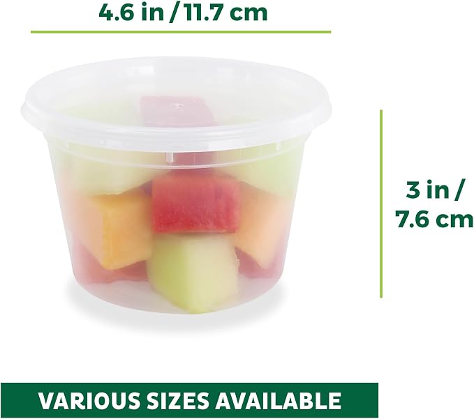 Freshware Food Storage Containers [240 Set] 16 oz Plastic Deli Containers with Lids, Slime, Soup, Meal Prep Containers | BPA Free | Stackable | Leakproof | Microwave/Dishwasher/Freezer Safe - Image 3
