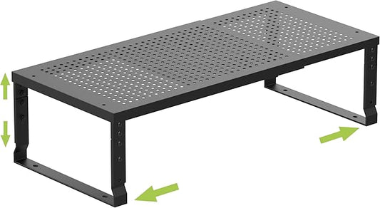 Jojocross Expandable Cabinet Shelf Organizer, Storage Spice Rack, Stackable Adjustable Shelves for Kitchen, Pantry, Cupboard, Bathroom, Countertop, Desktop - 1 Pack, Black, Medium with Hole by JOJOCROSSHIGHQUALITYLIFE