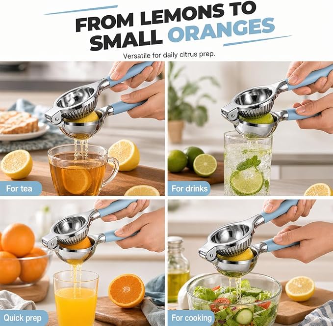 Heavy-Duty Stainless Steel Lemon Squeezer, Effortless Citrus Juicing with Ergonomic Handles, Ideal for Home Kitchens & Bar Use，2pcs - Image 5