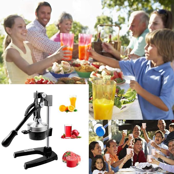 ROVSUN Professional Citrus Juicer Lemon Squeezer, Cast Iron Juicer, Commercial Manual Fruit Press Juicer for Lemon Pomegranate Orange Juice, Heavy Duty Hand Press and Lime Squeezer Stand (Black) - Image 6
