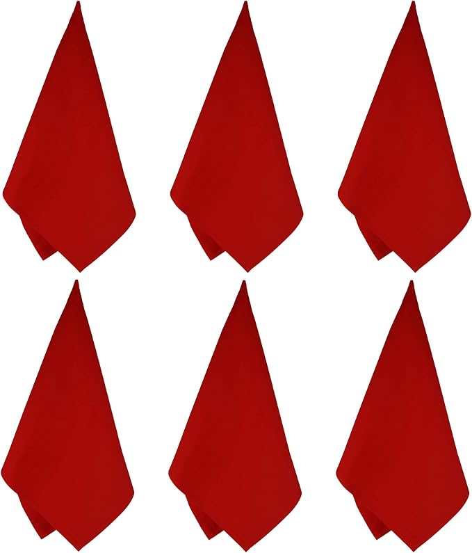 100% Cotton Flour Sack Towels – 12 Pack, 27x27 Inches, Red, Lint-Free, Pre-Washed, Hemmed Edges – Reusable Kitchen Towels for Cleaning, Embroidery, Printing & Crafts - Red - Image 9