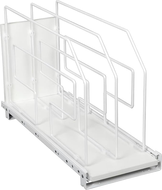 Knape & Vogt TDRO9-W 9 in. Roll Out Tray Divider Cabinet Organizer, White by KnapeVogt