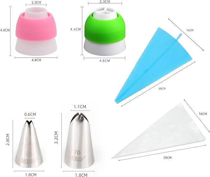 27 Pieces Small Stainless Steel Russian Flower Icing Tips Kit | Cupcake Flower Shaped Frosting Nozzles for Cake Decoration, Stainless Steel Small Russian Piping Tips - Image 4