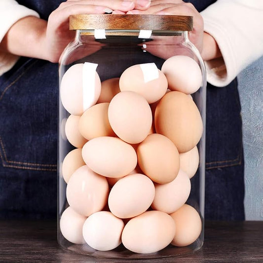 SAIOOL Egg Jar,kitchen canister， 1 Gallon Large Glass Food Storage Jars with Airtight Lid, Clear by SAIOOL