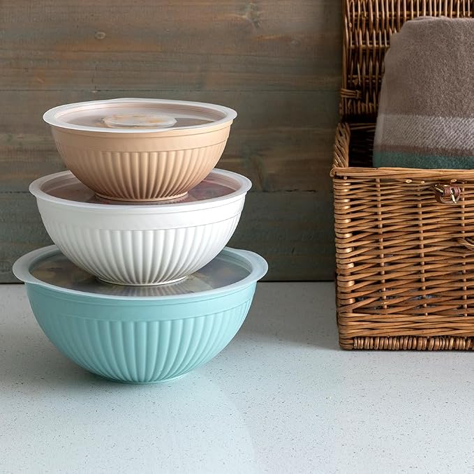 Nordic Ware Prep and Serve Mixing Bowls Set, 6-Piece, Earth-Tones - Image 6