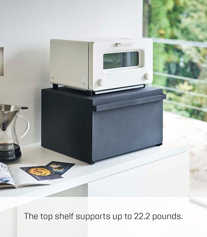 YAMAZAKI Home Tower Bread Box Keeper Holder Container, Metal Bread Holder Saver, Slim Space Saving Counter Storage - Horizontal - Steel | Sleek metal bread holder and saver container. Slim, space-saving design fits countertops. Adds practical everyday ... - Image 6