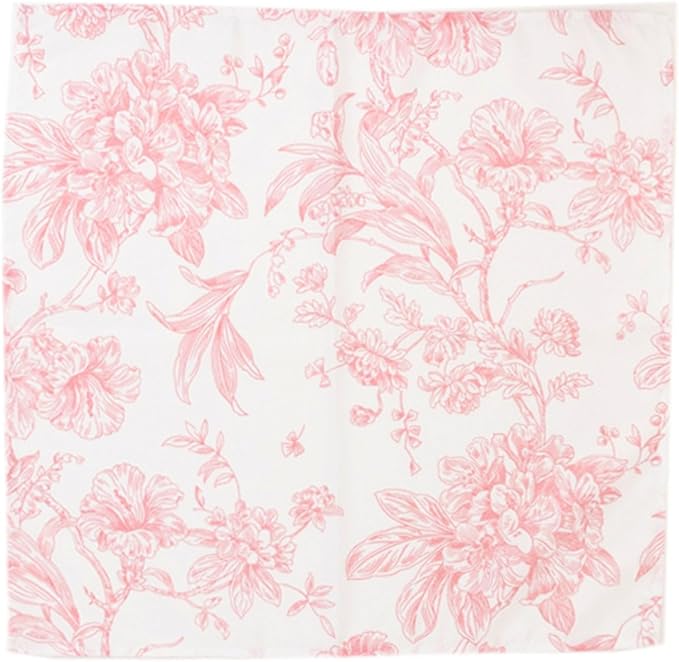 Efavormart Premium Cloth Napkins Set of 5, 20x20 Inch White/Pink Seamless Dinner Napkins, Washable Linen Table Napkin Cloth with Hemmed Edges for Weddings, Party and Banquet - Image 6