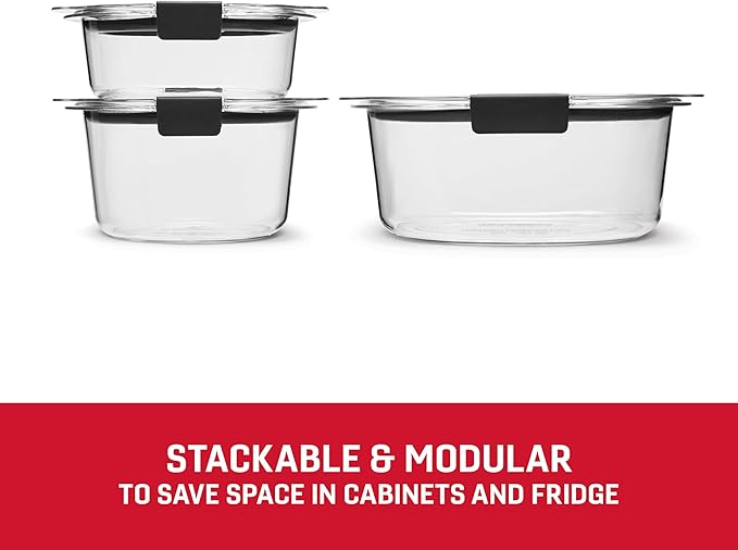 Rubbermaid Brilliance® Round Leak Proof Food Storage Containers, 6 Piece Set (Pack of 2) - Image 4