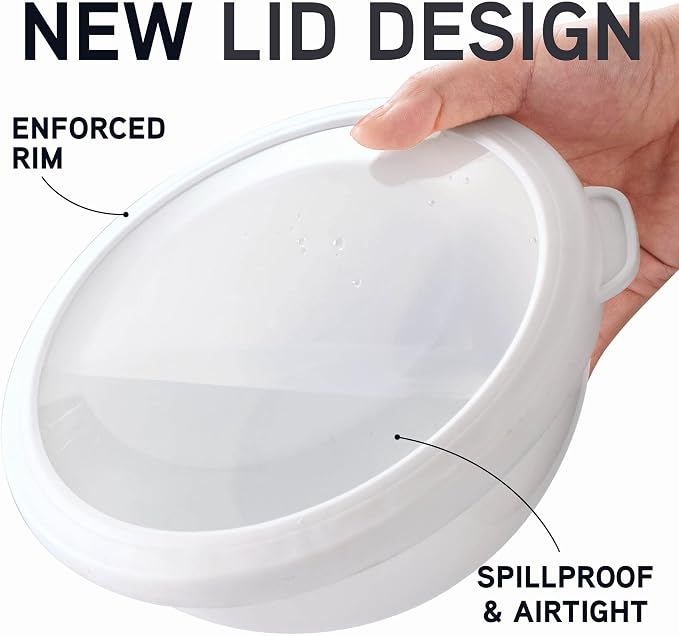 COOK WITH COLOR Mixing Bowls with TPR Lids - 12 Piece Plastic Nesting Bowls Set includes 6 Prep Bowls and 6 Lids, Microwave Safe Mixing Bowl Set (Mint) - Image 2