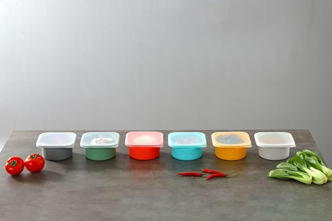 Red Stackable Silicone Artisan Pizza Dough Proofing Container Boxes with Lids-500ml-Fresh Dough Made Easy! (5 set) - Image 7