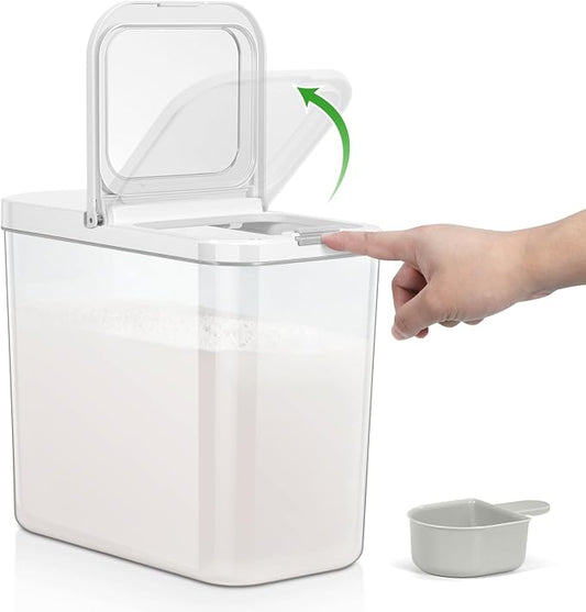 TBMAXS Rice Flour Storage Container - 12.7 Qt | 25 Lbs Crystal-Clear Plastic Food Storage Containers Bin with Pop-up Lid for Grains Beans, Dry Food Holder for Kitchen Pantry Organization and Storage by TBMAXS