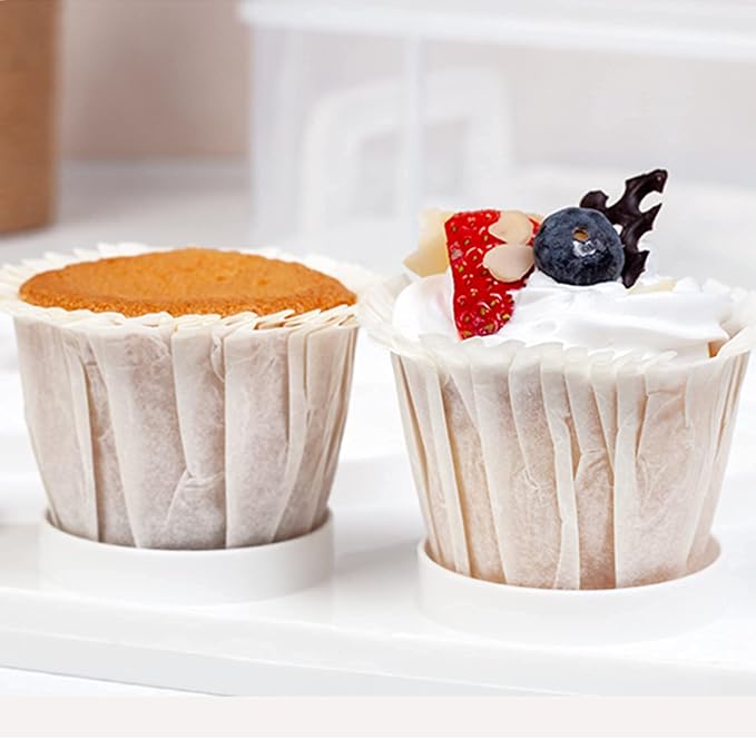 3 Tier Cupcake Carrier with Lid,Holds 36 Cupcakes or 3 Large Cakes Food Transporter Container with 3 Tier Stackable Layer Insert - Image 6