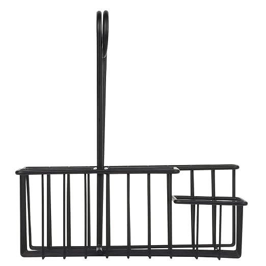 GET 8" Black Stainless Steel 4-Compartment Condiment Caddy (Set of 12) | 4 compartments, Easy transport, Restaurant service, Great for Condiments, Flatware and Table Service - Image 4