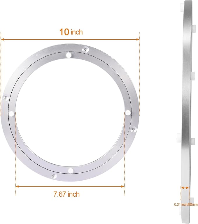 Lazy Susan Hardware Rotating Turntable Bearings Swivel Plate Hardware Aluminum Metal for Dining-Table and Workbench (10 Inchs) … … - Image 2