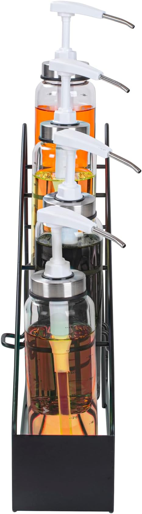 Restaurantware Restpresso 14 x 4 x 12 Inch Coffee Syrup Rack 1 4-Tier Syrup Holder - Wire Design Compact Black Iron Syrup Stand For Retail Displays Coffee Or Liquors - Image 10