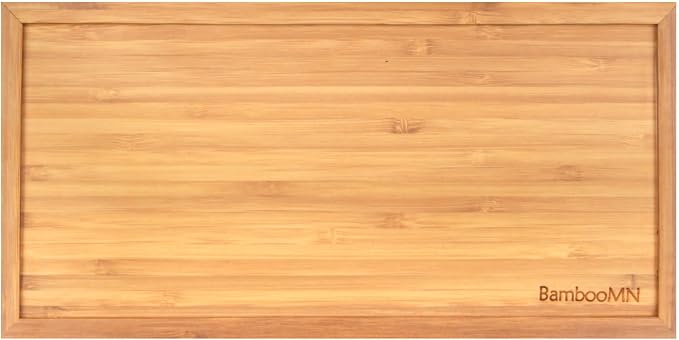BambooMN Organic Bamboo Serving Tray, Vanity, Tea, Appetizers, Snacks, Charcuterie Board, 11"x5.5"x0.6" - 3 Trays - Image 2